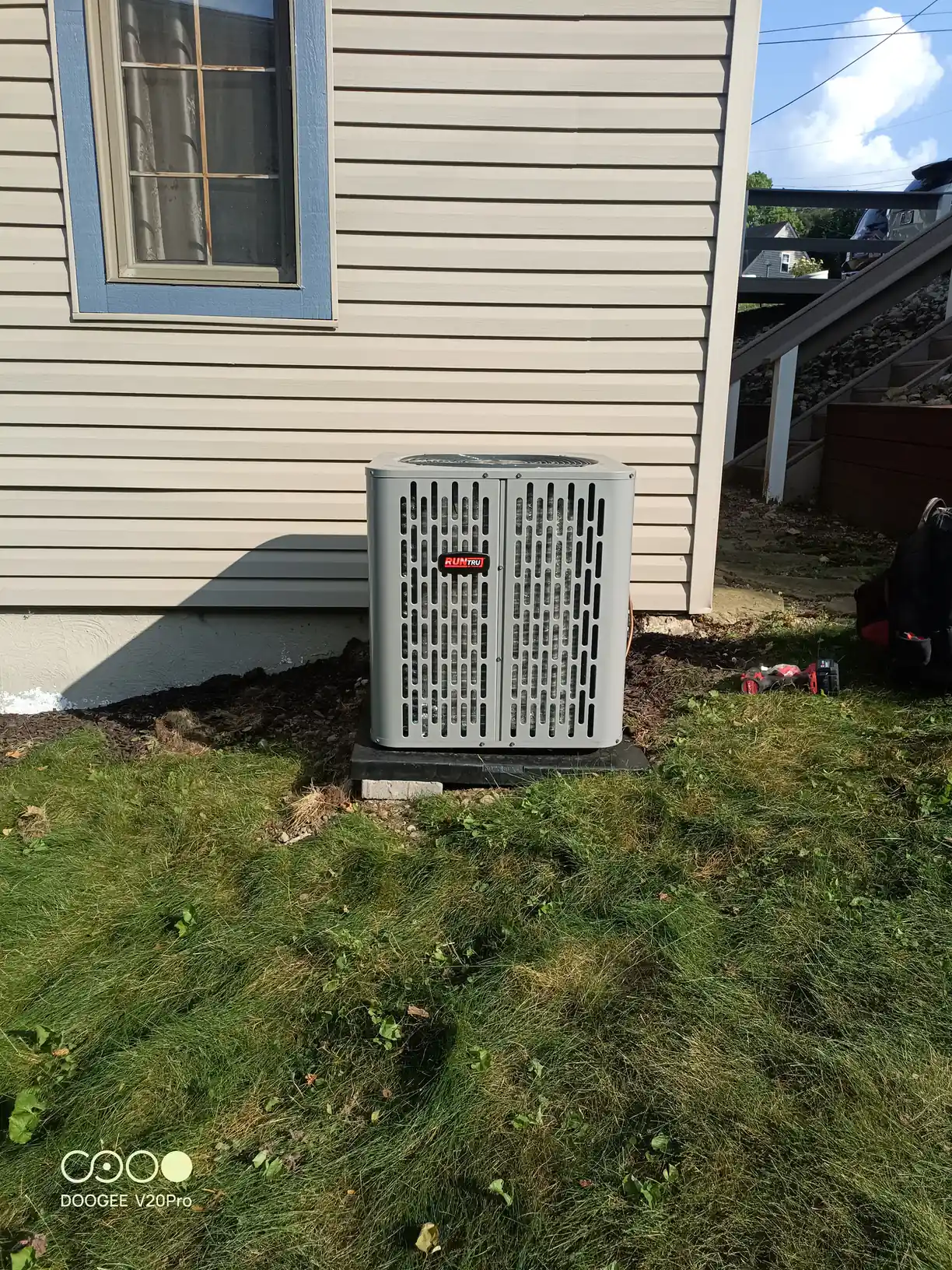 Completed RunTru mini-split outdoor unit in Noble County, IN